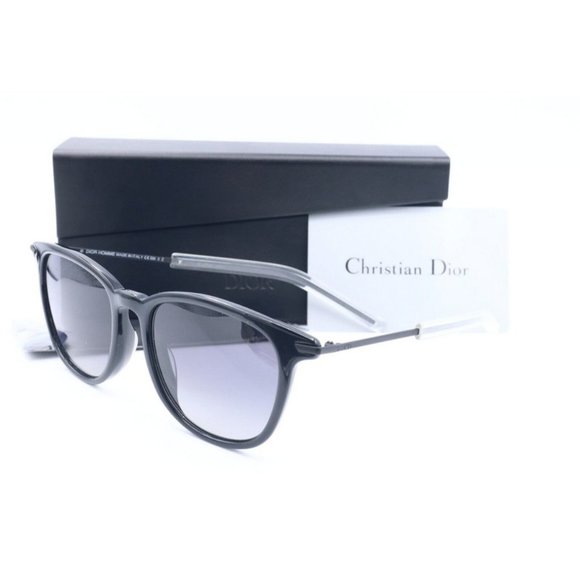New Christian Dior 195FS 263WJ Black Cat Eye Sunglasses Gray Lenses 51mm - Picture 1 of 6